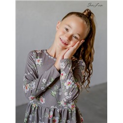 Платье Эля сакура на бежевом