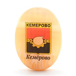 Магнит из селенита герб города Кемерово 37*52мм