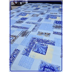 Простыня Ивановская бязь Арабески вид 4 голубой