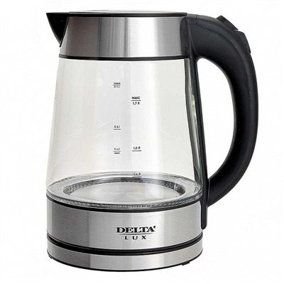Чайник электрический 2200 Вт, 1,7 л DELTA LUX DE-1004 черный