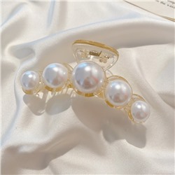 Заколка-краб для волос жемчужный 10 см.