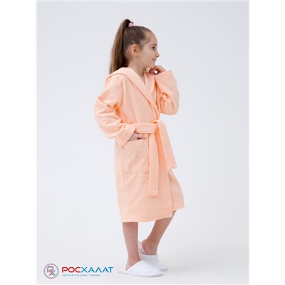 Детский махровый халат с капюшоном персиковый МЗ-04 (32)