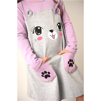 Хлопковое платье для девочки Happyfox