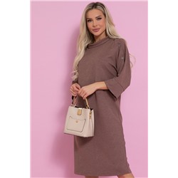 Платье кофейного цвета с рукавами три четверти