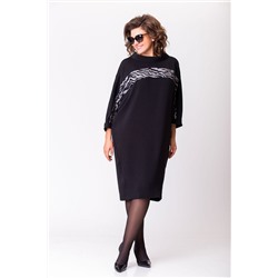 EVA GRANT 219 черный+тесьма_зебра, Платье