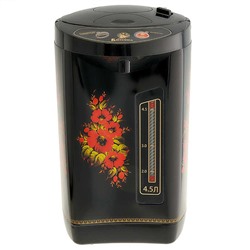 Чайник-термос электрический 750 Вт, 4,5 л ВАСИЛИСА ВА-5007 "Жостово" черный