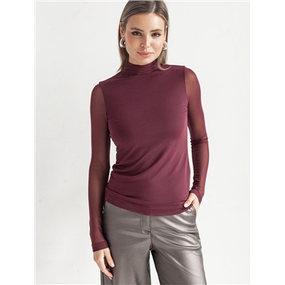 Водолазка с прозрачными рукавами