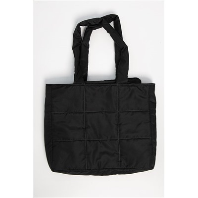 Сумка-шопер стеганая (черная) СШ07-46