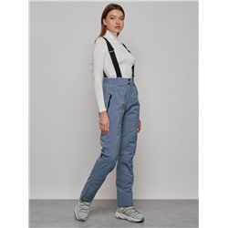 Полукомбинезон утепленный женский зимний горнолыжный серого цвета 1333Sr