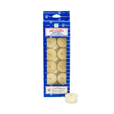 Perfumed T-Lite Candles NAG CHAMPA, Satya (Ароматические чайные свечи НАГ ЧАМПА, Сатья), набор 12 шт.