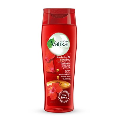 Vatika Shampoo STRENGHTEN & NOURISH, Dabur (Ватика, УКРЕПЛЯЮЩИЙ И ПИТАЮЩИЙ ШАМПУНЬ, с экстрактом ГИБИСКУСА, Для ослабленных волос, Дабур), 425 мл.