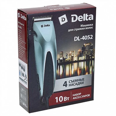 Машинка для стрижки волос 10 Вт DELTA DL-4052 серебро