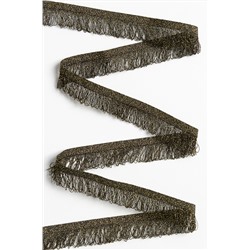 Тесьма отделочная 2 см*5 ярд "Бахрома" (SF-2462) черный/золото