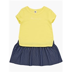 Платье 22-3017 желтый/горошек
