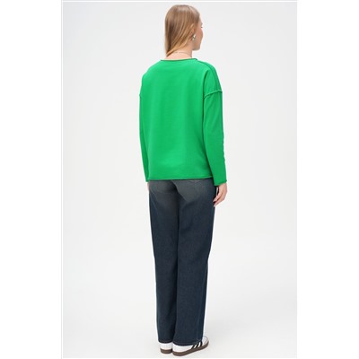 Женский лонгслив оверсайз из футера двухнитки Happyfox