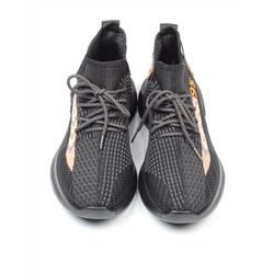 HA102-3 BLACK/ORANGE Кроссовки летние мужские (текстиль) размер