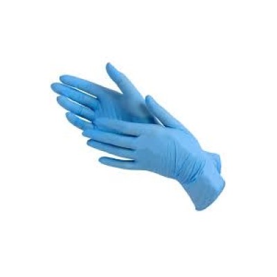 Перчатки нитриловые усиленные+ Голубые L (50шт=25пар) High Risk MAN005L