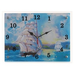 Часы настенные, серия: Море, "Корабли", 25х35  см, микс