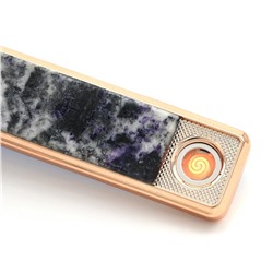 Зажигалка электронная USB с накладкой из гетчеллита.