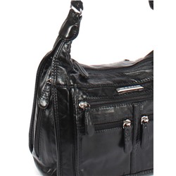 Сумка женская искусственная кожа Guecca-RY 803-1,  1отд+карм/пер,  плечевой ремень,  черный 257379