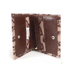 Портмоне женское Croco-ПР-904 натуральная кожа 3 отд,  3 карм,  бежевый питон/корич крек (501/211)  237104