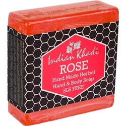 ROSE Hand Made Herbal Hand & Body Soap, Indian Khadi (РОЗА травяное мыло ручной работы, Индиан Кхади), 100 г.