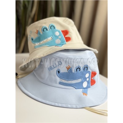 Панама детская с затяжкой CROCO р-р 54, pa_croc_white, pa_croc_blue, pa_croc_green, pa_croc_yellow