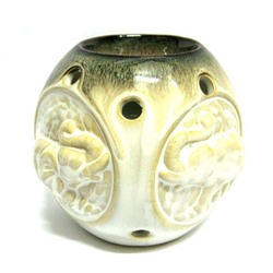 Аромалампа КРУГЛАЯ СО СЛОНАМИ (керамика, глазурь, 9-10 см.), 1 шт.
