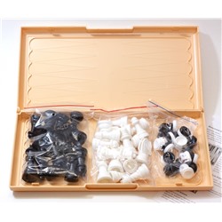 Настольная игра 3 в 1 «Шашки-Шахматы-Нарды» большие (бежевые)