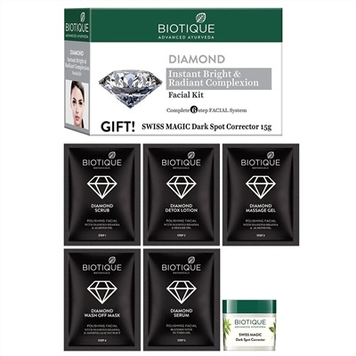 DIAMOND FACIAL KIT with Diamond Biotique (Набор для всех типов кожи лица БРИЛЛИАНТОВЫЙ, Биотик), 65 г.