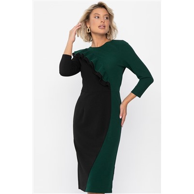 Платье Эванесса (черно-зеленое) П12749-35М