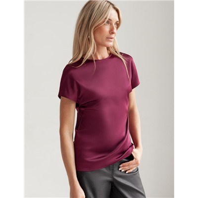 Блузка из сатина с коротким рукавом