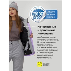 Горнолыжный костюм женский зимний сиреневого цвета 07017Sn