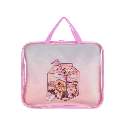 Папка-сумка на молнии с ручками А4, KAWAII (П-1485) с прозр вставкой, с дизайном, 350х265х40мм НАТАЛИ #1033018