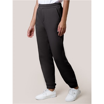 Брюки джоггеры теплые из футера трехнитики c начесом