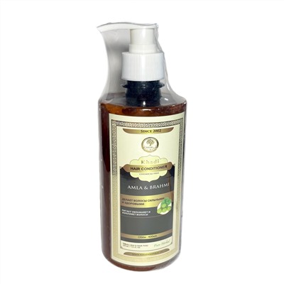 Herbal Shampoo AMLA & BRAHMI, Khadi India (Травяной шампунь АМЛА И БРАХМИ - делает волосы сильными и здоровыми, Кхади Индия), С ДОЗАТОРОМ, 400 мл.