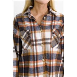 Женская теплая рубашка оверсайз Happyfox