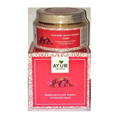 Ayurvedic Herbal Cream GULABARI, Ayur Ganga (Аюрведический хербал крем ГУЛАБАРИ), 30 г.