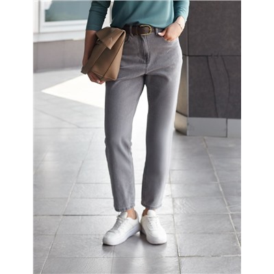 Укороченные джинсы из эластичного денима