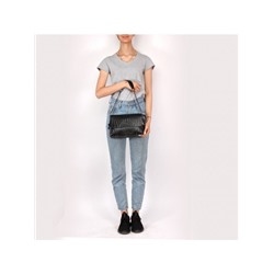 Сумка женская натуральная кожа JRP-J 009-1,  3отд,  плечевой ремень,  черный 227966