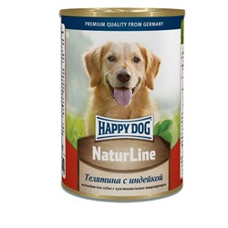 Хэппи Дог Natur line консерва Телятина + индейка 0,41кг АГ