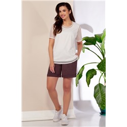 Aira Style 969 коричневый, Блуза,  Шорты,  Майка
