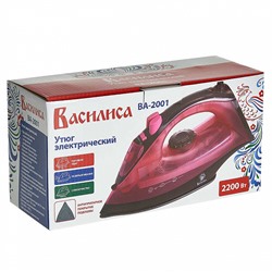 Утюг электрический 2200 Вт ВАСИЛИСА ВА-2001 розовый с коричневым