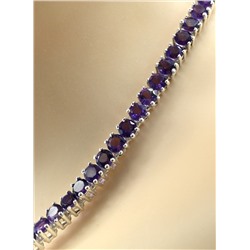 Колье С925 с аметистом, 45см, 32,6г