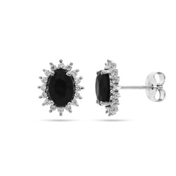 Серьги из серебра сапфир корунд, Вива