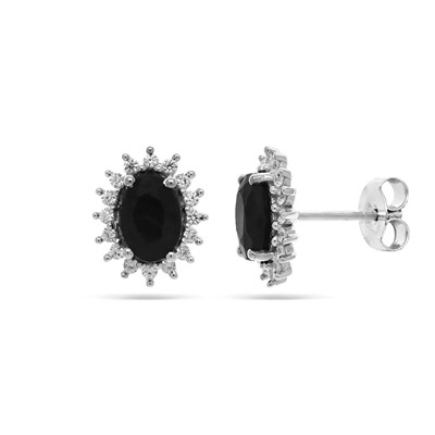 Серьги из серебра сапфир корунд, Вива