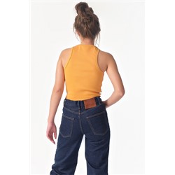 Кроп-топ трикотажный из хлопка желтый