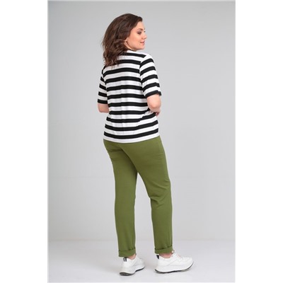 Michel chic 1338 черный-белый-зеленый, Брюки,  Футболка