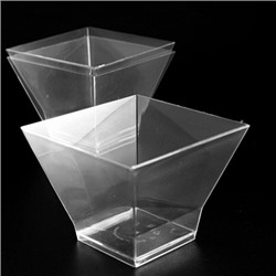 Креманка одноразовая "Прямоугольная" 200 мл, пластик