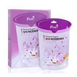 Moods Natural Yogurt Q10 RICEBERRY 3D Facial Mask, Belov (Увлажняющая тканевая маска для лица Q10 с натуральным йогуртом и рисовым молочком, Белов), 1 шт. (35 мл.)